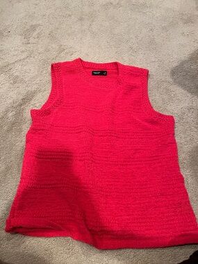 Simply Vera Vera Wang Hot Pink Open-Knit Sweater Top
